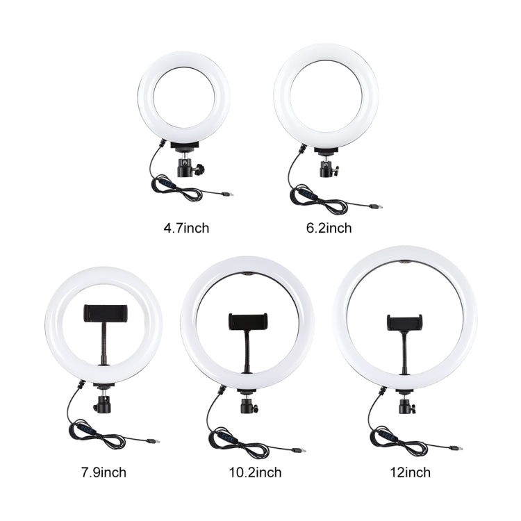 PULUZ 10.2 inch 26cm USB 3 Modes Dimmable LED Ring Vlogging Selfie Beauty Photography Video Lights with Tripod Ball Head & Phone Clamp