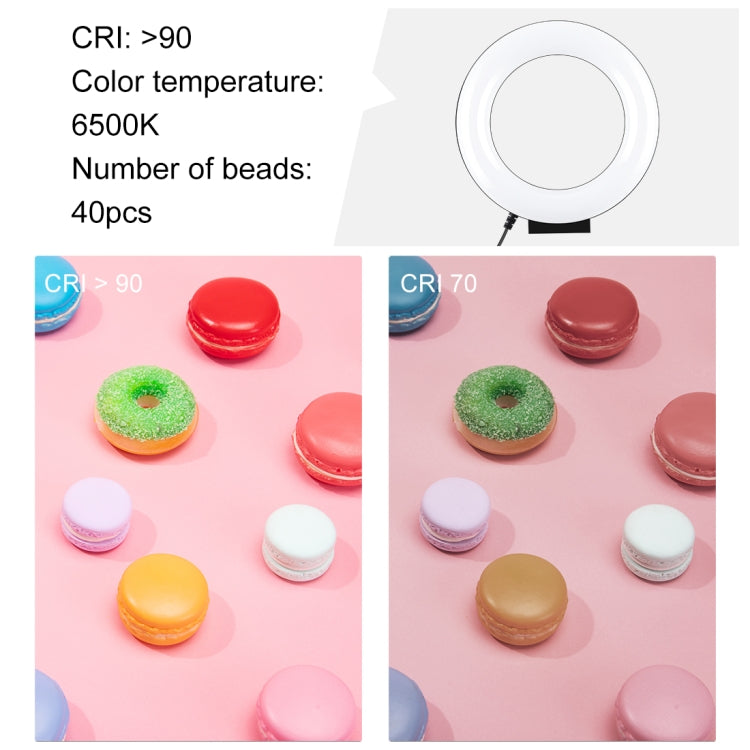 PULUZ 4.7 inch 12cm Curved Surface USB White Light LED Ring Selfie Beauty Vlogging Photography Video Lights