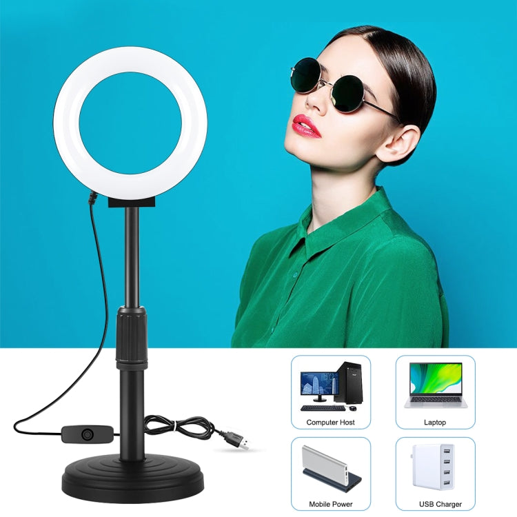 PULUZ 4.7 inch 12cm Curved Surface USB White Light LED Ring Selfie Beauty Vlogging Photography Video Lights