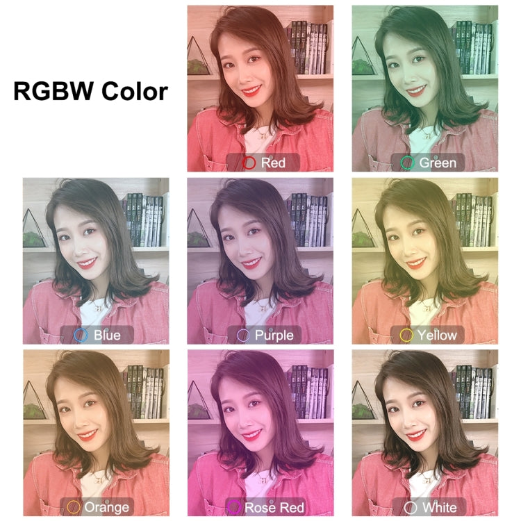 PULUZ 11.8 inch 30cm Curved Surface USB 10 Modes 8 Colors RGBW Dimmable LED Ring Vlogging Photography Video Lights with Tripod Ball Head & Phone Clamp