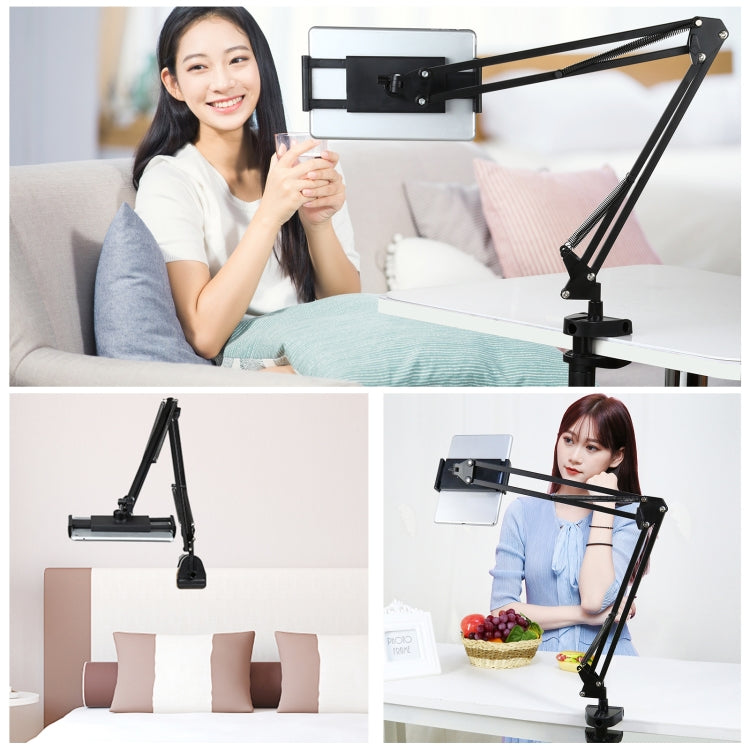PULUZ  Live Broadcast Desktop Arm Stand Suspension Clamp Holder with Tablet PC Clamp