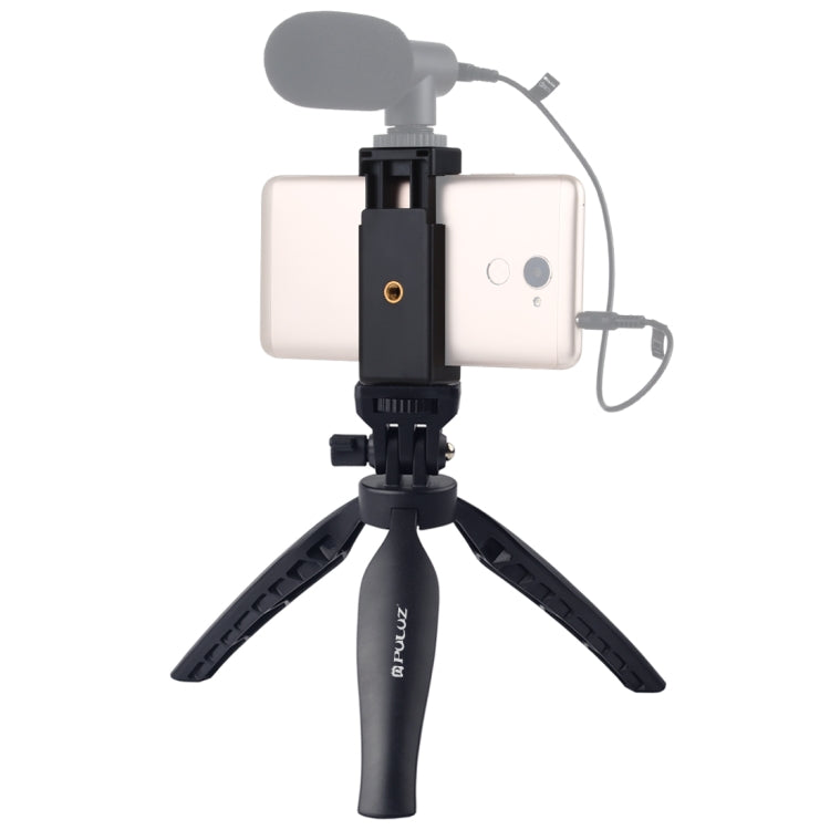 PULUZ Desk Plastic Tripod Mount with Phone Clamp & Adjusting Tripod Head for Smartphones