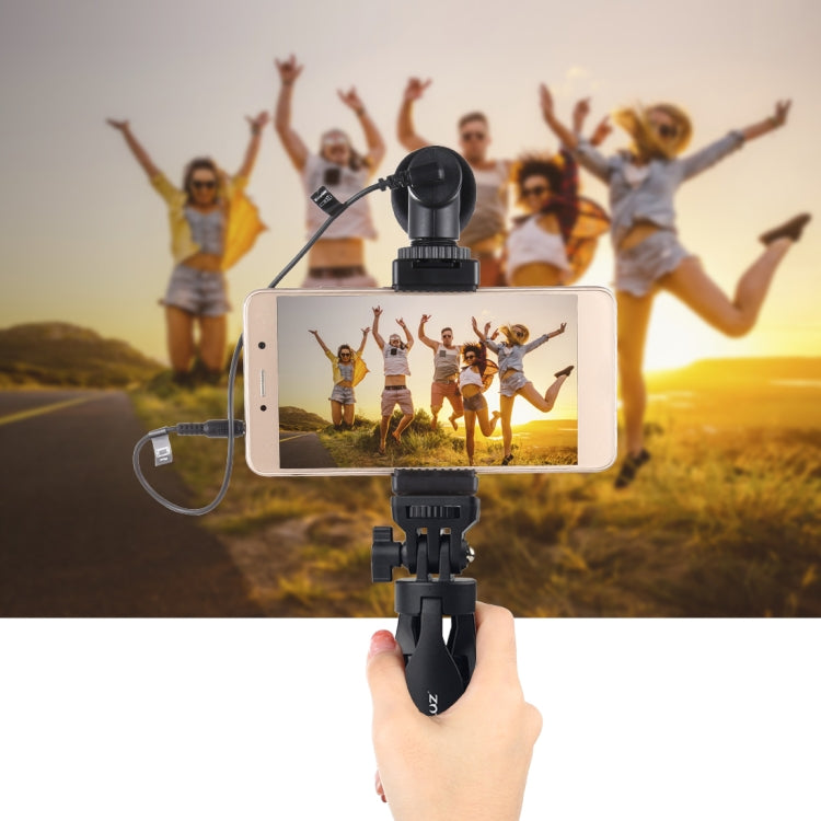 PULUZ Desk Plastic Tripod Mount with Phone Clamp & Adjusting Tripod Head for Smartphones