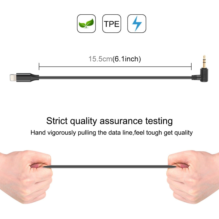 PULUZ 3.5mm TRS Male to 8 Pin Male Live Microphone Audio Adapter Cable for PU3153 / PU3154