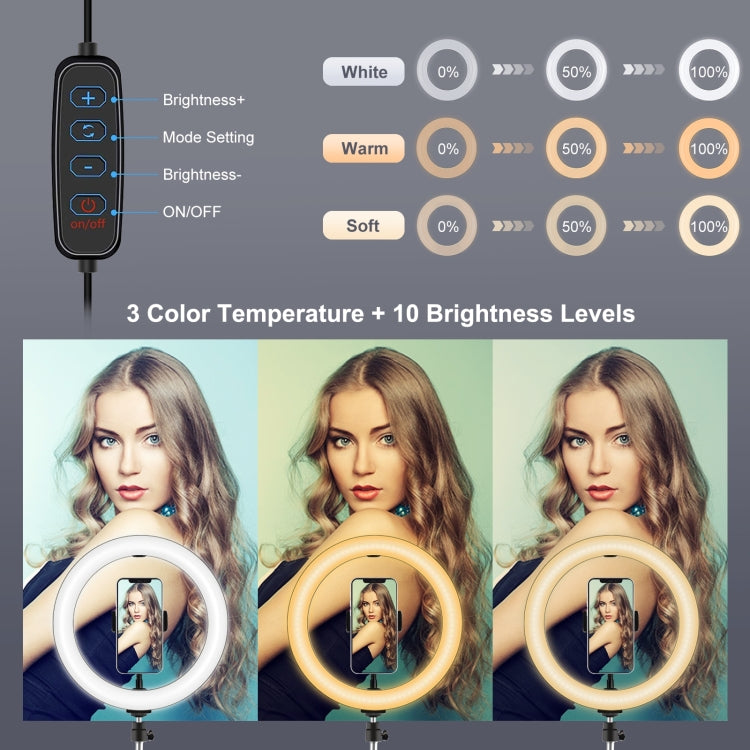 PULUZ PD20W 11.8 inch 30cm Type-C 3 Modes Dimmable Dual Color Temperature LED Curved Diffuse Light Ring Vlogging Selfie Photography Video Lights with Phone Clamp