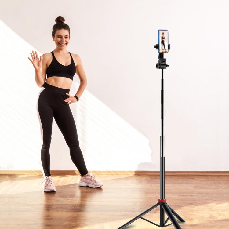 PULUZ 2m 8-section Aluminum Alloy Broadcast Fill Light Bracket Telescopic Tripod