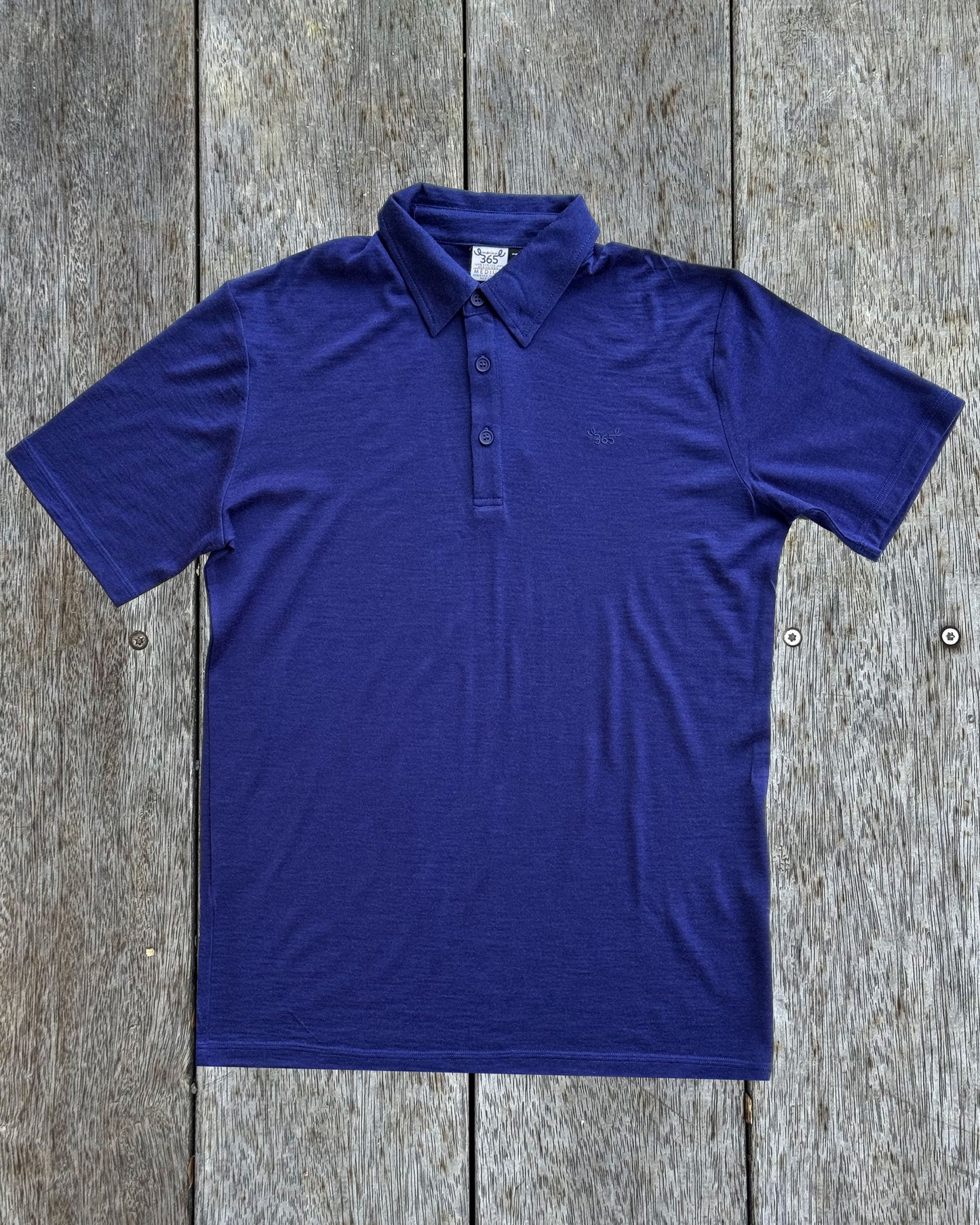 Men's Polo - 100% Merino Wool, Cobalt Merino 365 NZ