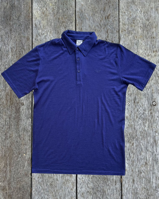 Men's Polo - 100% Merino Wool, Cobalt Merino 365 NZ