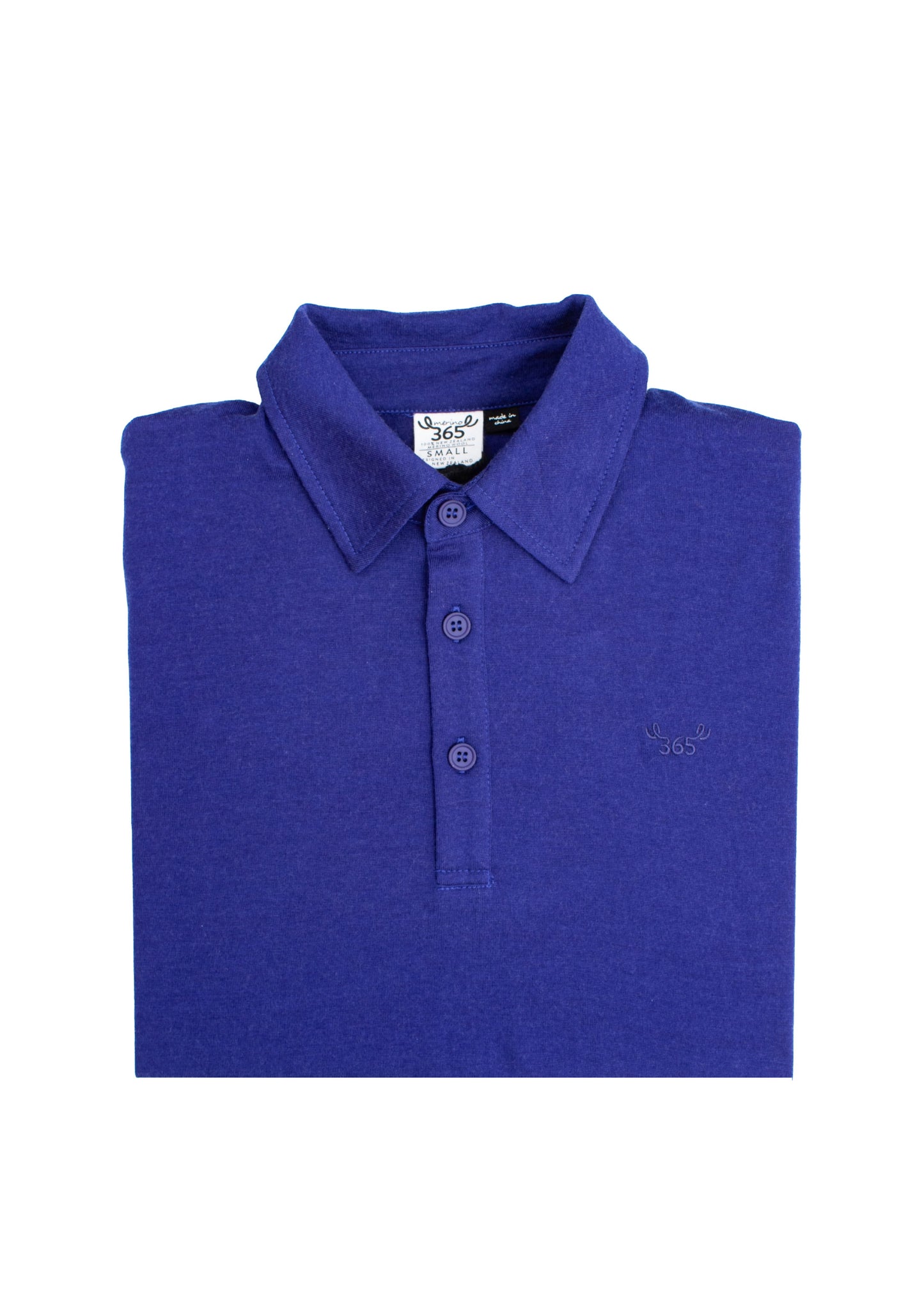 Men's Polo - 100% Merino Wool, Cobalt Merino 365 NZ