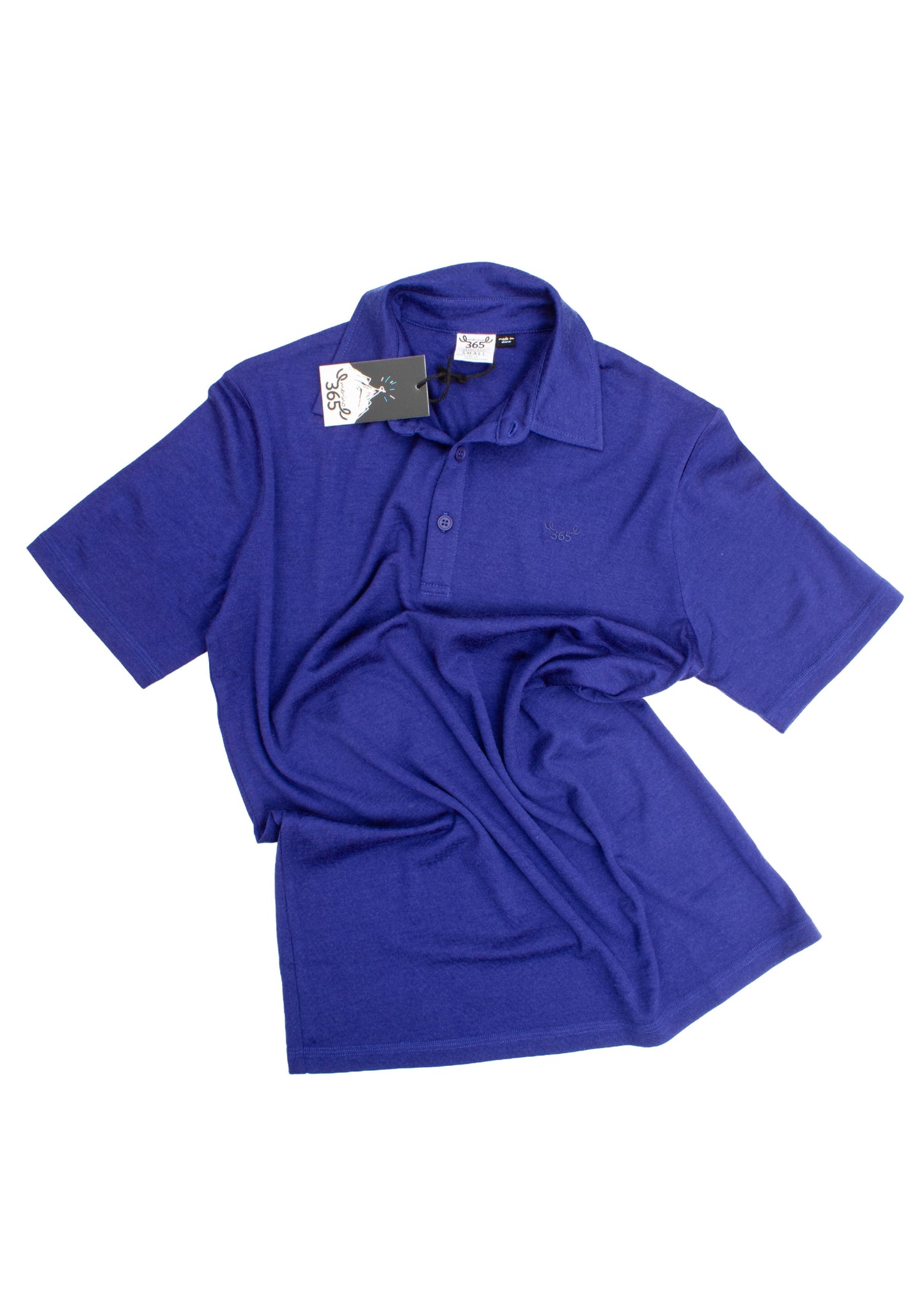 Men's Polo - 100% Merino Wool, Cobalt Merino 365 NZ