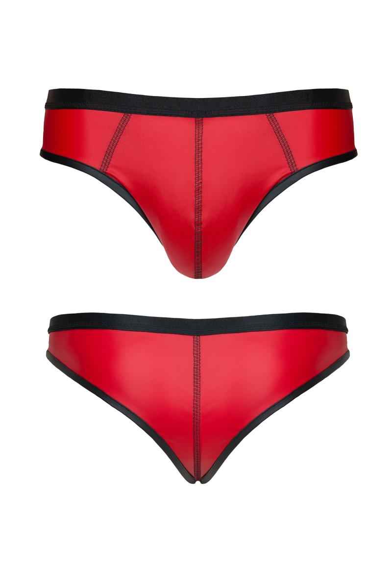 Briefs made from stretchy, matt wetlook material. Wide elastic waistband. With Big Boss Effect, through a mesh insert.  The product is packaged in a glossy box. Care instructions: 30 degree hand wash  Color : red  Material : 95%polyester / 5% elastaneA...