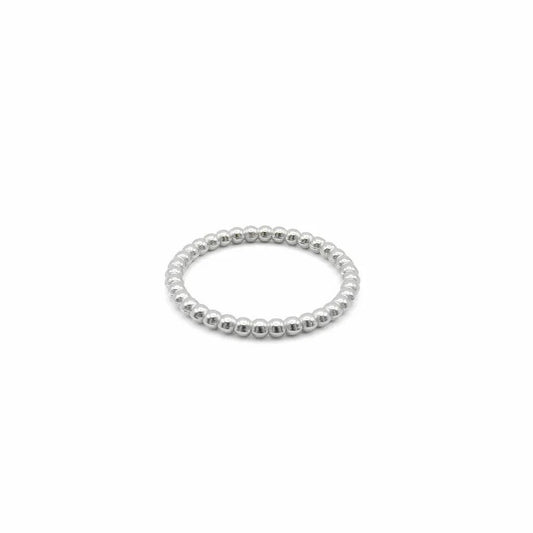 Stainless Steel Bead Stacking Ring - Silver.