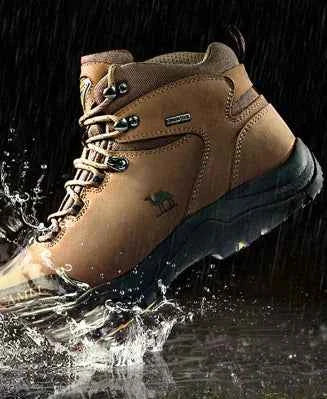 Waterproof High-Top Hiking Boots - Camel Brand