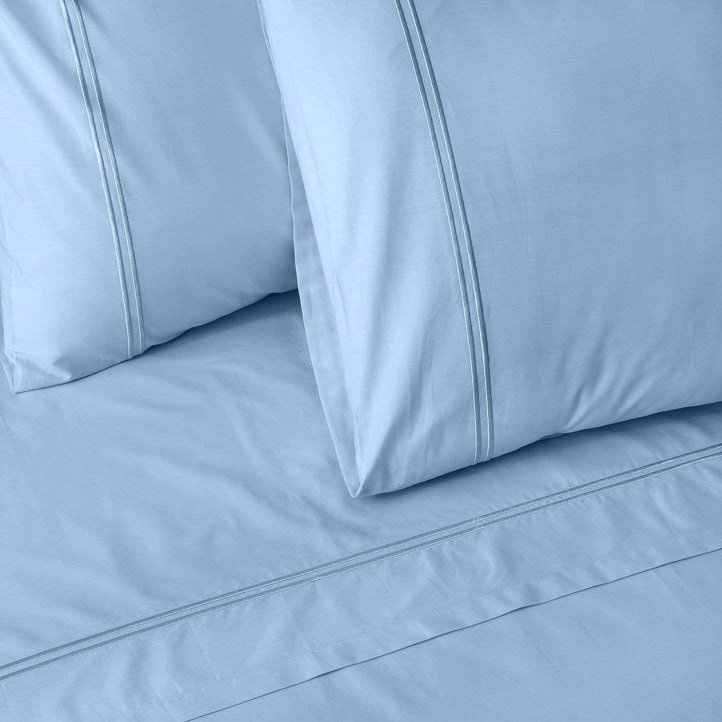 ORGANIC COTTON COLOURED SHEET SET 250TC - ESTATE BLUE Whites of London NZ