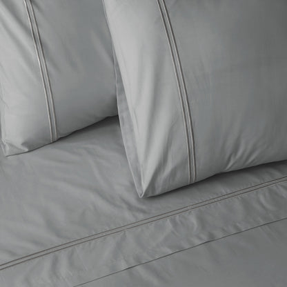 ORGANIC COTTON COLOURED SHEET SET 250TC - GREYSTONE Whites of London NZ