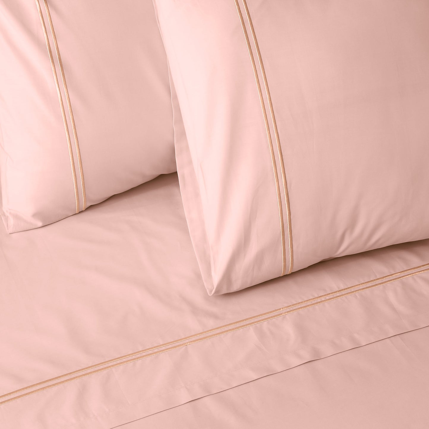 ORGANIC COTTON COLOURED SHEET SET 250TC - PEACH PARFAIT Whites of London NZ