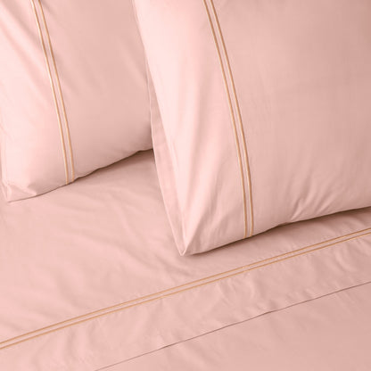 ORGANIC COTTON COLOURED SHEET SET 250TC - PEACH PARFAIT Whites of London NZ