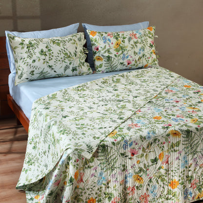 PERCALE REVERSIBLE QUILT SET - GARDEN WALK Whites of London NZ