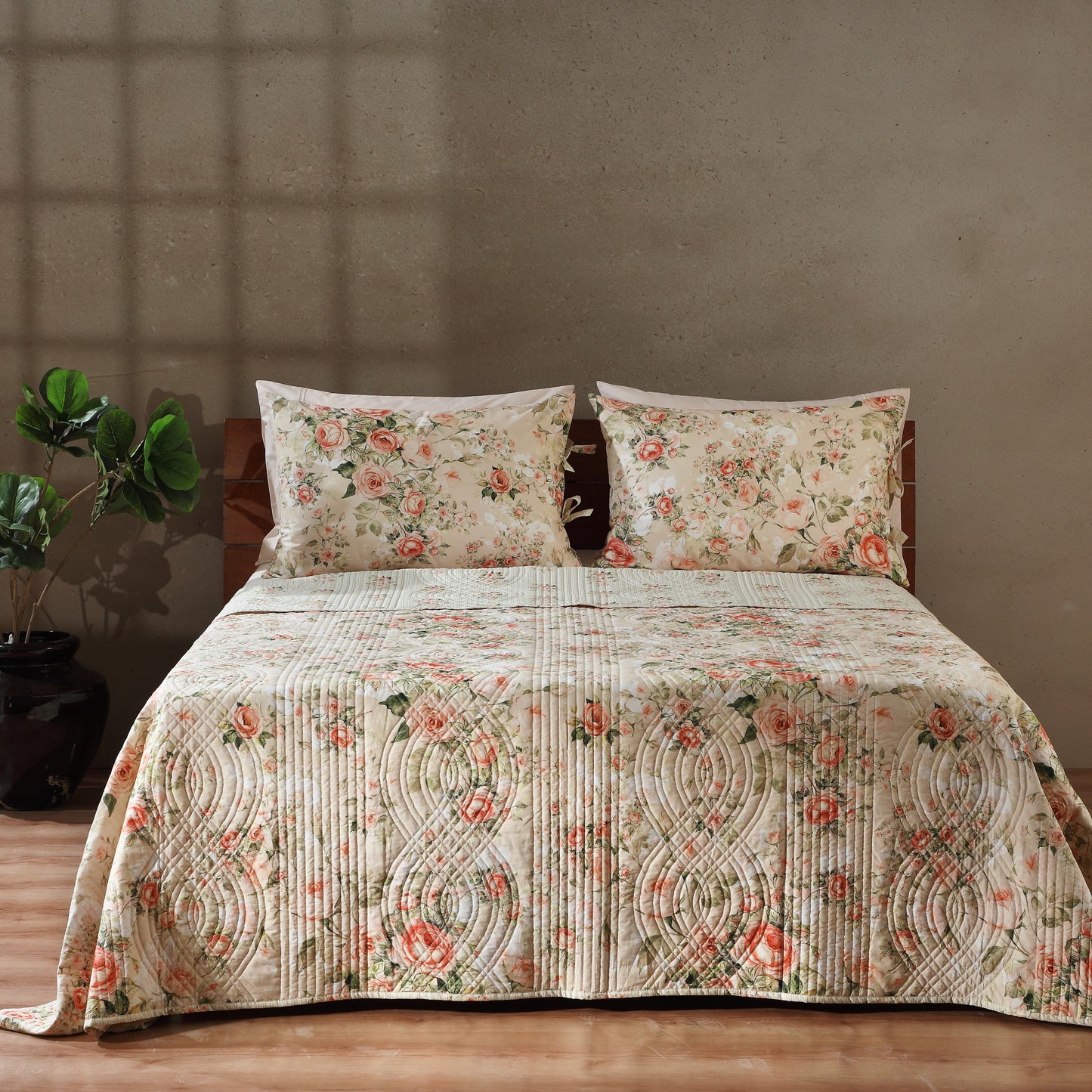 PERCALE REVERSIBLE QUILT SET - ROSETTE Whites of London NZ