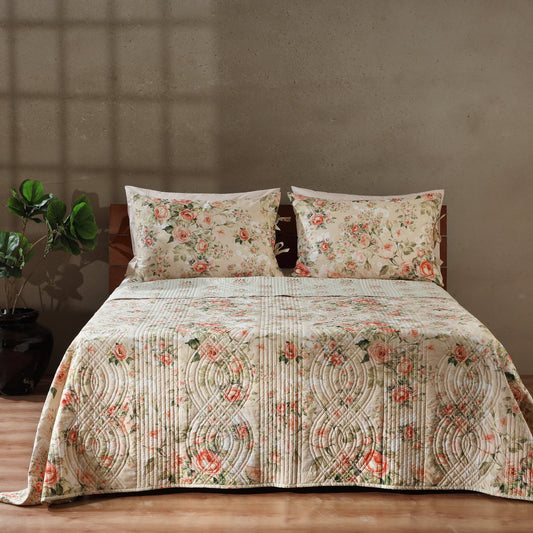 PERCALE REVERSIBLE QUILT SET - ROSETTE Whites of London NZ