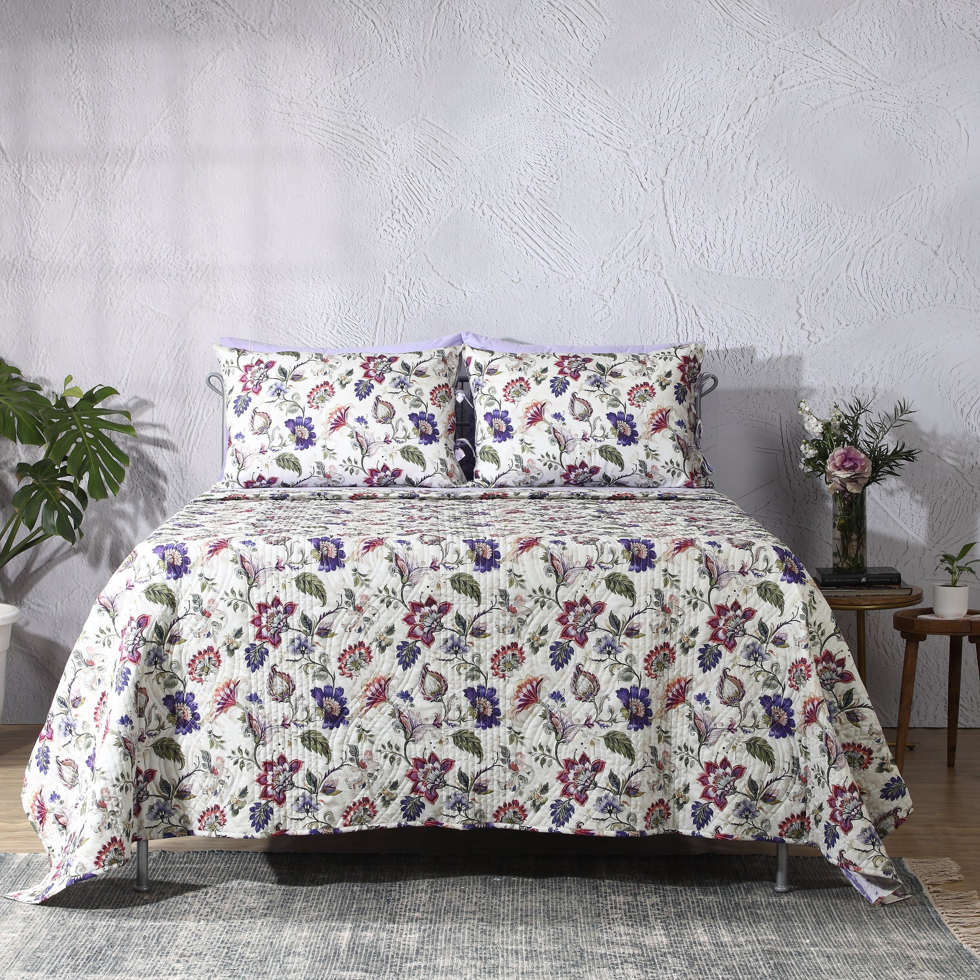 PERCALE REVERSIBLE QUILT SET - LAVENDER FIELDS Whites of London NZ