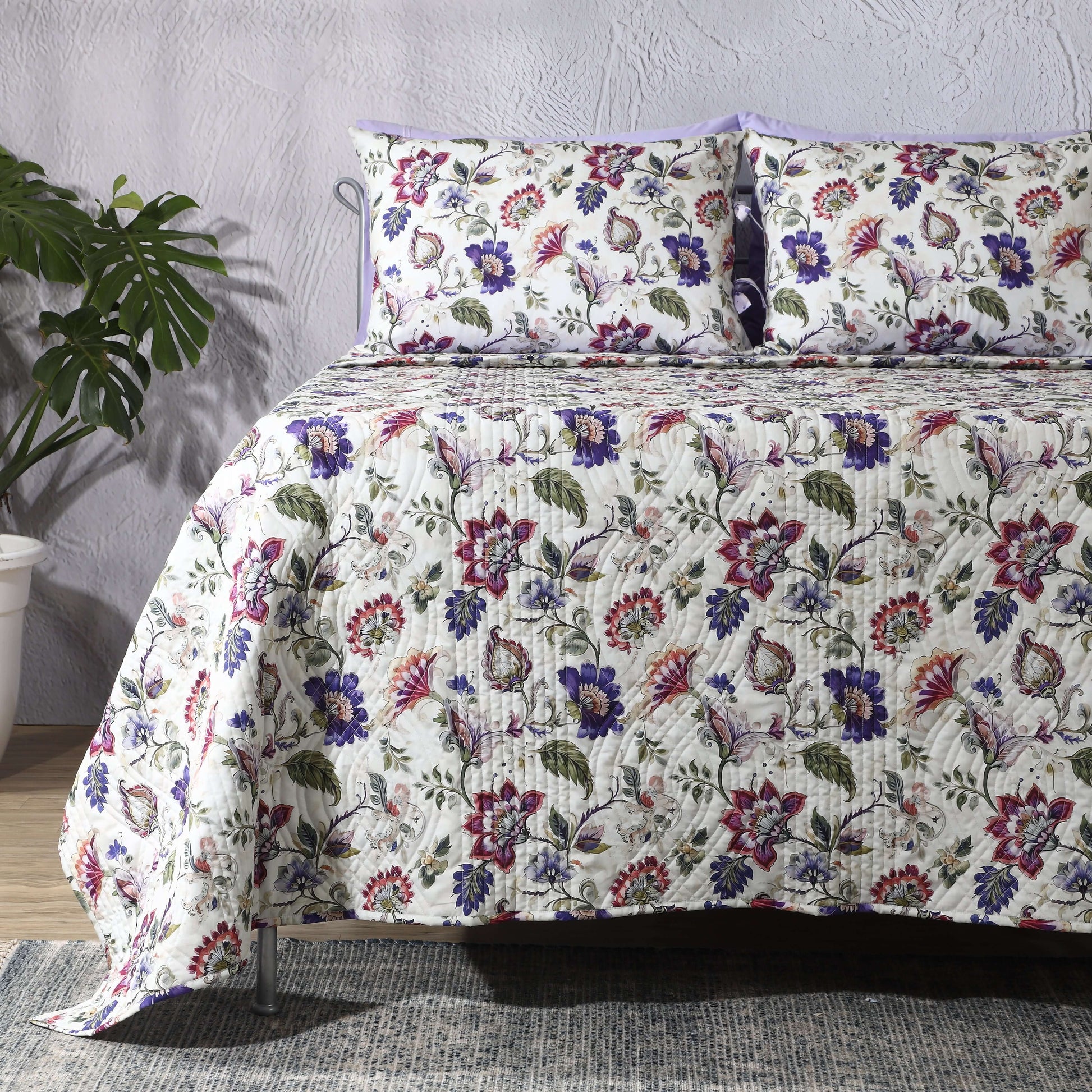 PERCALE REVERSIBLE QUILT SET - LAVENDER FIELDS Whites of London NZ