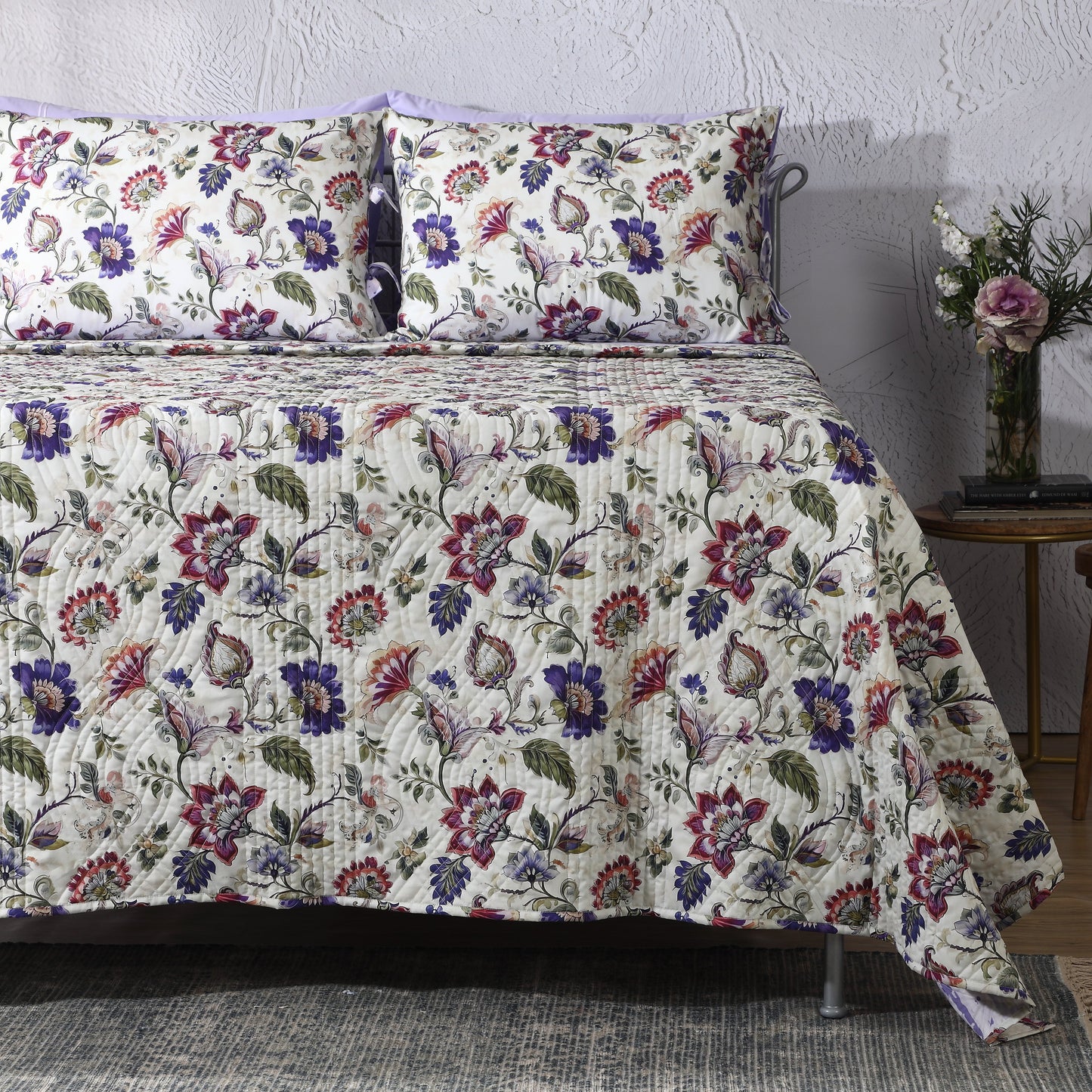 PERCALE REVERSIBLE QUILT SET - LAVENDER FIELDS Whites of London NZ