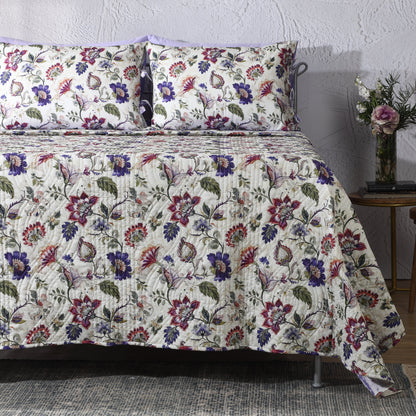 PERCALE REVERSIBLE QUILT SET - LAVENDER FIELDS Whites of London NZ