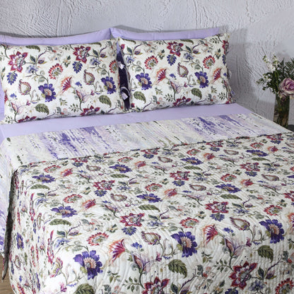 PERCALE REVERSIBLE QUILT SET - LAVENDER FIELDS Whites of London NZ
