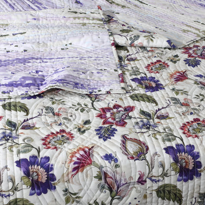 PERCALE REVERSIBLE QUILT SET - LAVENDER FIELDS Whites of London NZ