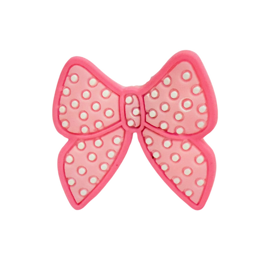 Pink Polka Dot Bow Charm Walkieez
