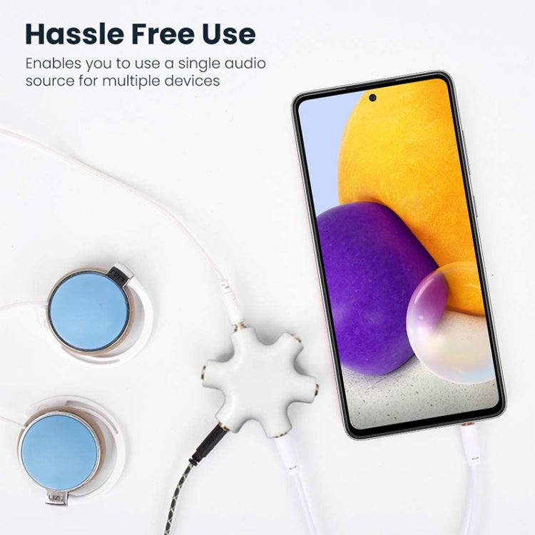 6 Ports Audio Splitter Headphone Connector, Compatible with Phones, Tablets, Headphones, MP3 Player, Car/Home Stereo & More,