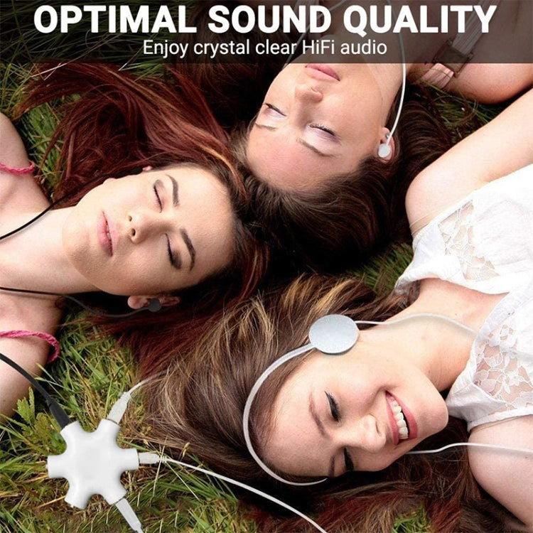 6 Ports Audio Splitter Headphone Connector, Compatible with Phones, Tablets, Headphones, MP3 Player, Car/Home Stereo & More,