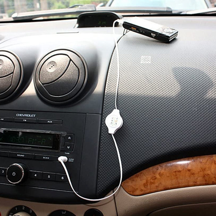 3.5mm Retractable Aux Audio Cable, Compatible with Phones, Tablets, Headphones, MP3 Player, Car/Home Stereo & More, Length: 11cm to 80cm