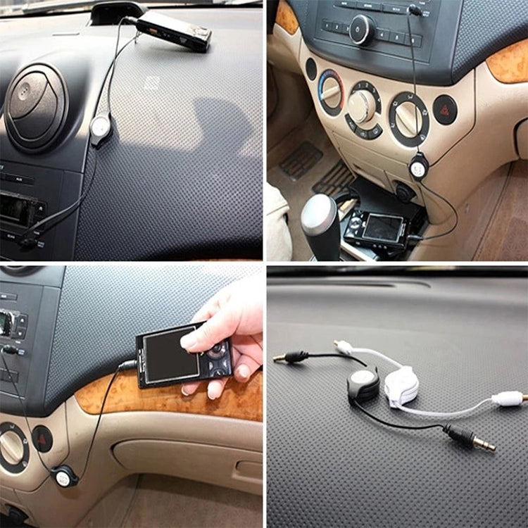 3.5mm Retractable Aux Audio Cable, Compatible with Phones, Tablets, Headphones, MP3 Player, Car/Home Stereo & More, Length: 11cm to 80cm