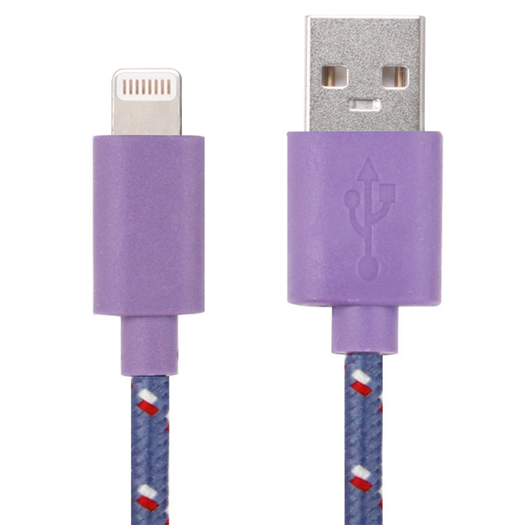 1m Nylon Netting USB Data Transfer Charging Cable For iPhone, iPad, Compatible with up to iOS 15.5
