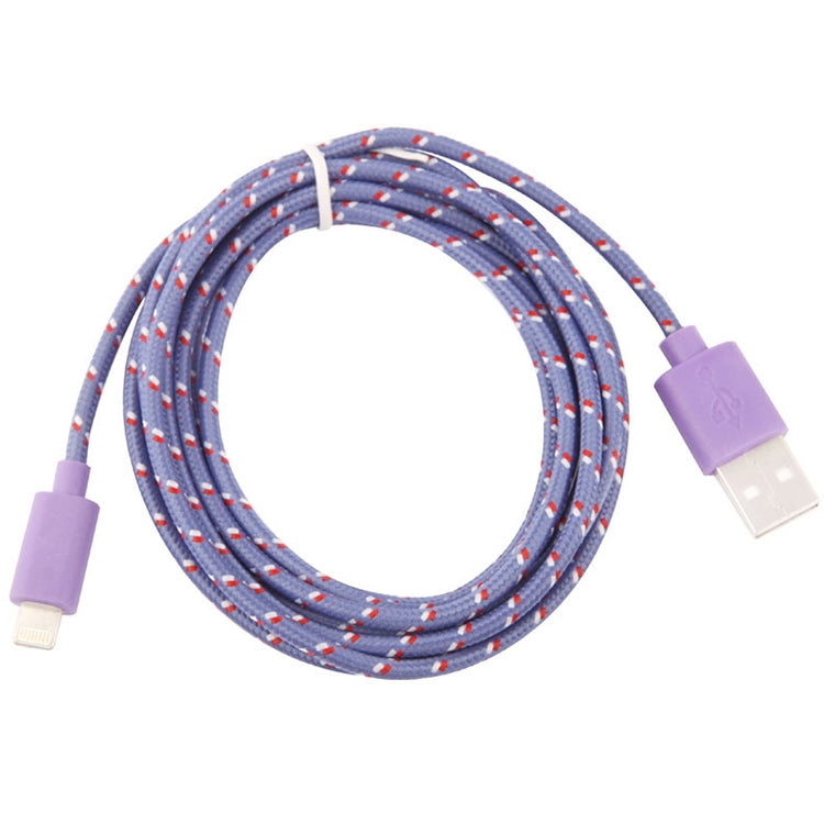 1m Nylon Netting USB Data Transfer Charging Cable For iPhone, iPad, Compatible with up to iOS 15.5