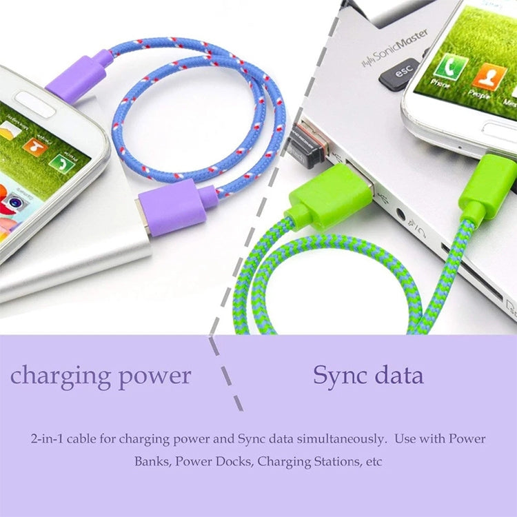3m Nylon Netting Style USB Data Transfer Charging Cable for iPhone, iPad