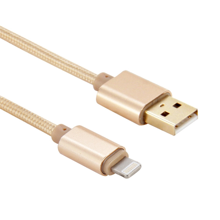 1m Woven Style Metal Head 8 Pin to USB Data Sync Charging Cable for iPhone, iPad