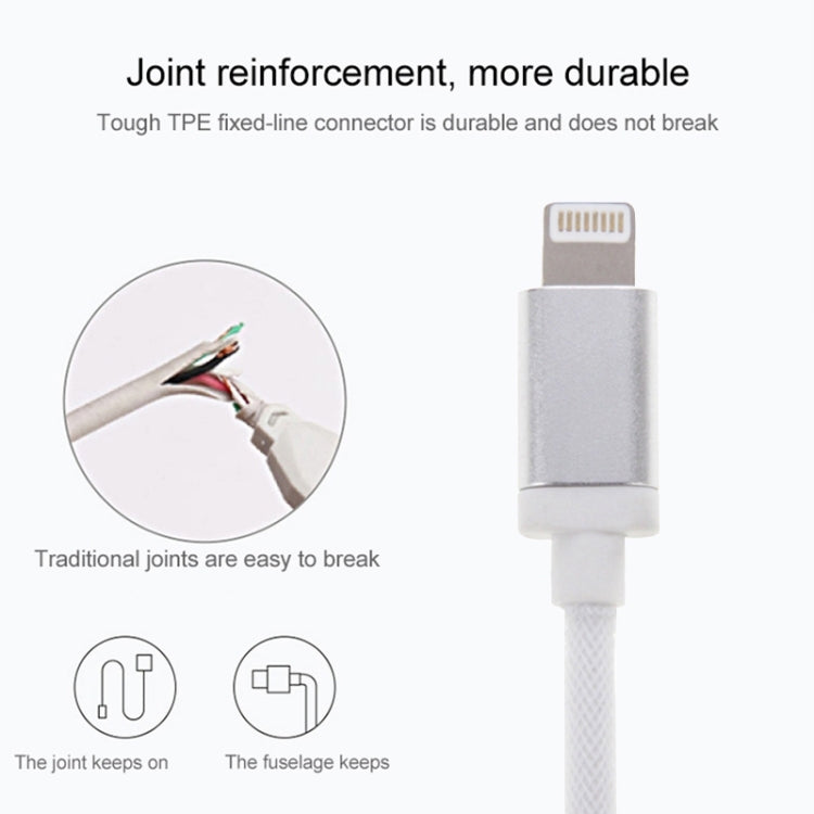 Net Style Metal Head 8 Pin to USB Data / Charger Cable, Cable Length: 1m