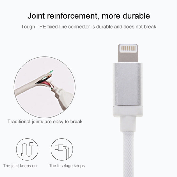Net Style Metal Head 8 Pin to USB Data / Charger Cable, Cable Length: 25cm
