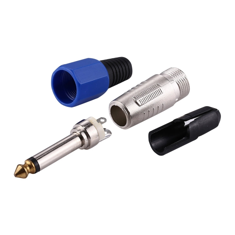 6.35mm Male Plug Microphone Patch Snake Cable TRS Connector Adapter