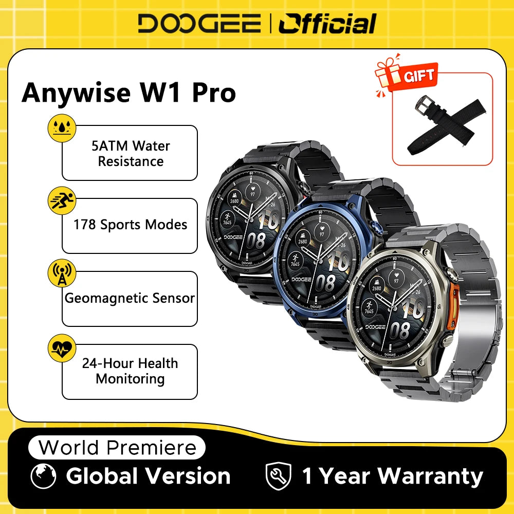 DOOGEE Anywise W1 Pro AMOLED GPS Sports Smartwatch