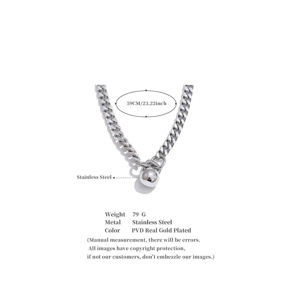 60cm High Quality Stainless Steel Chain Dumbbell Pendant Drop Necklace - ShopHub