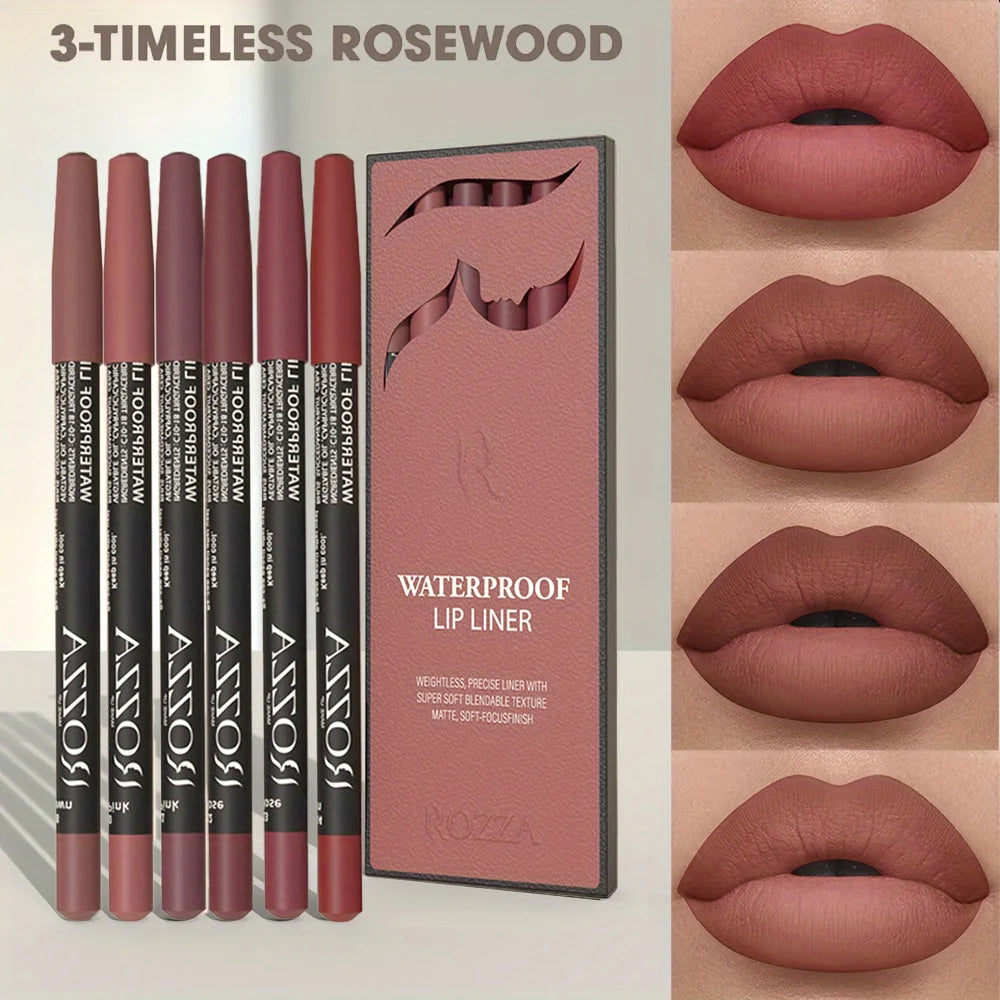 6 PCS/SET Ultra-Fine Wood Lip Liner Set