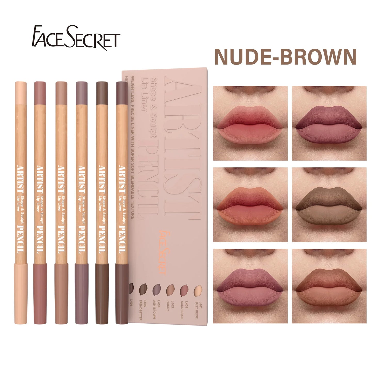 Face Secret Artist Shape Sculpt Lip Liner Pencil Set