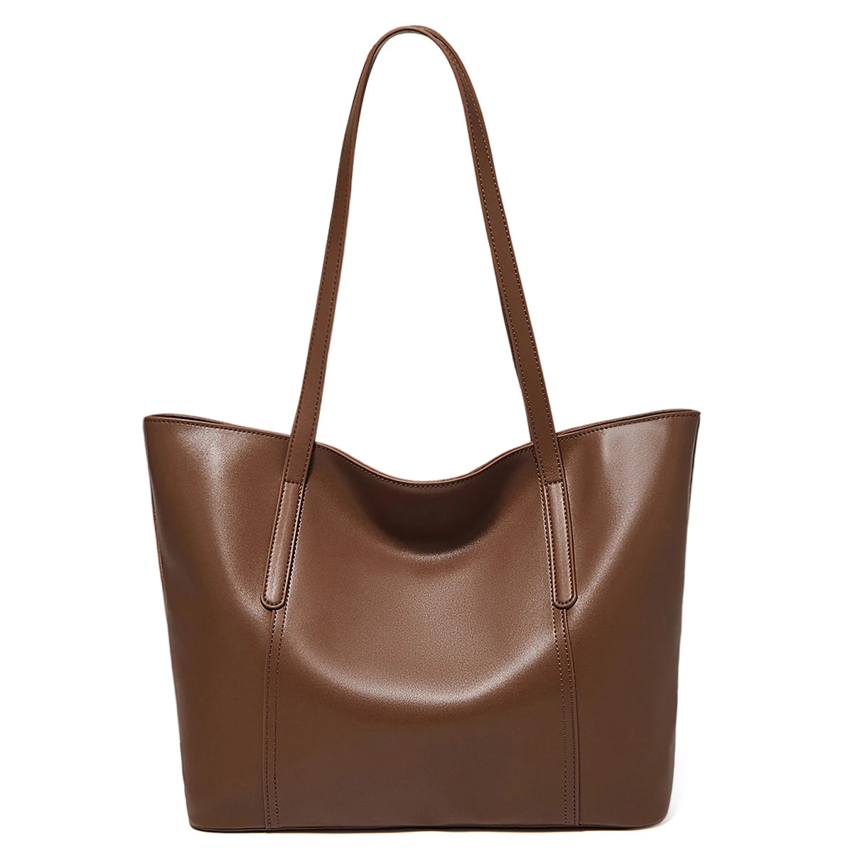 FOXER Lady's Shoulder Bag Split Leather Soft Fabric 2026 New Casual Large Capacity Women Tote Bag Commute Travel Bag All-match