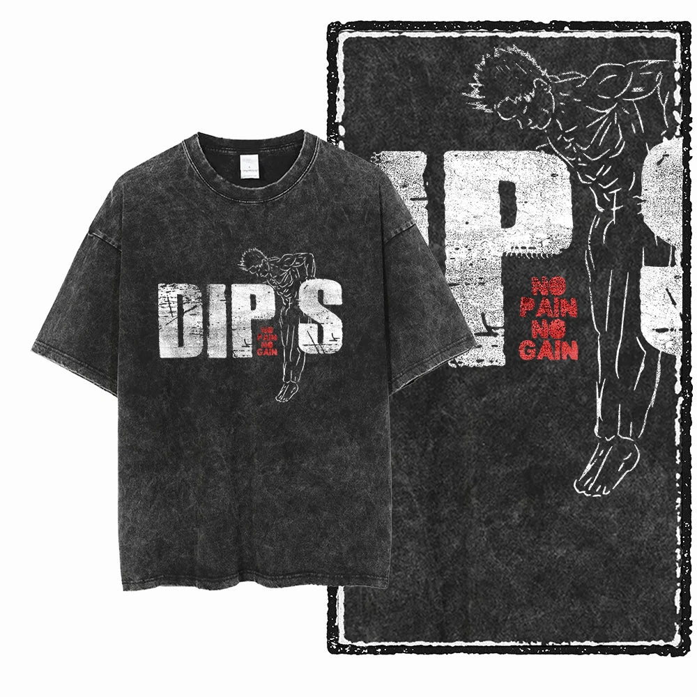 YG BODY BUILDING Printed Cotton Acid Washed Graphic Unisex T Shirt Cool CROSSFIT Streetwear Men Tshirts Big Size Tee for Men