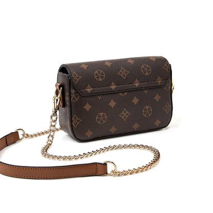 FOXER Vintage Monogram Chain Crossbody Bag