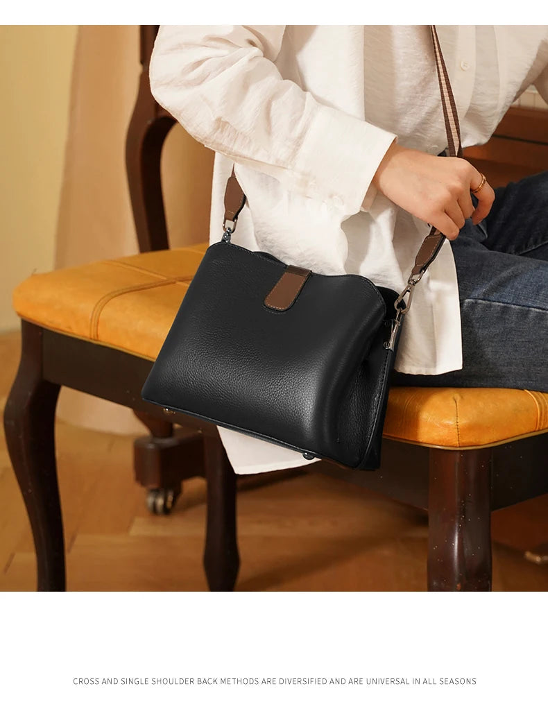 FOXER Genuine Leather Women's Shoulder Bag 2026 Casual Lager Tote Bag PVC Female Crossbody Purse